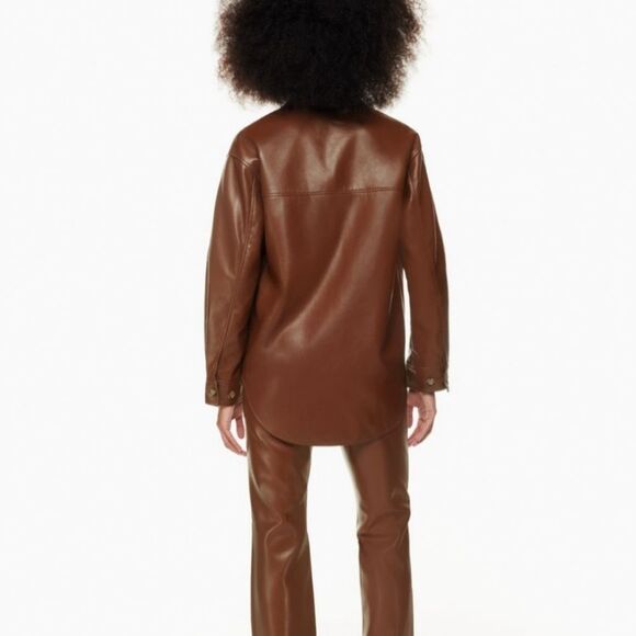 Wilfred The Ganna Vegan Leather Shirt Jacket Brown Size M - Picture 3 of 16